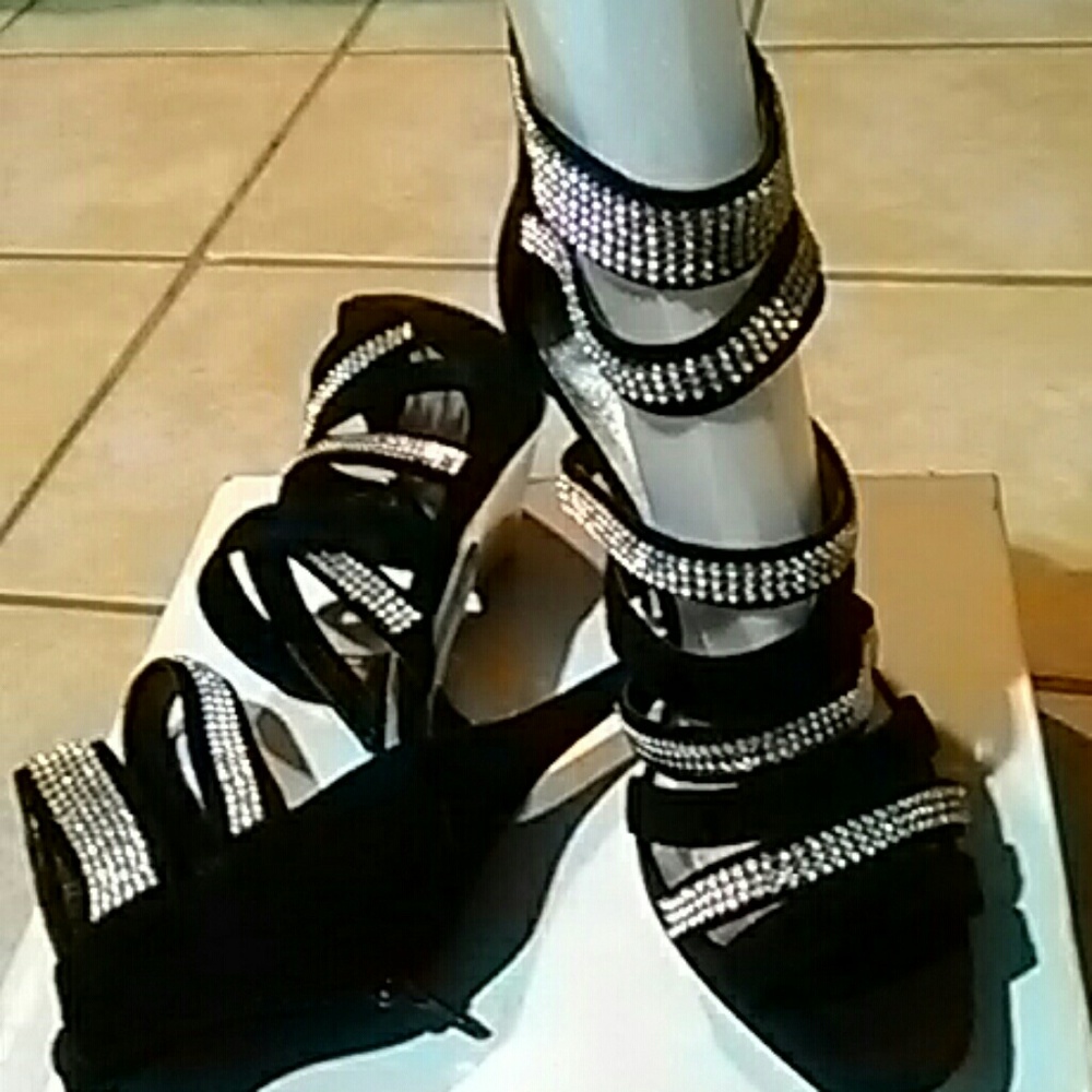 Rhinestone stilettos heels